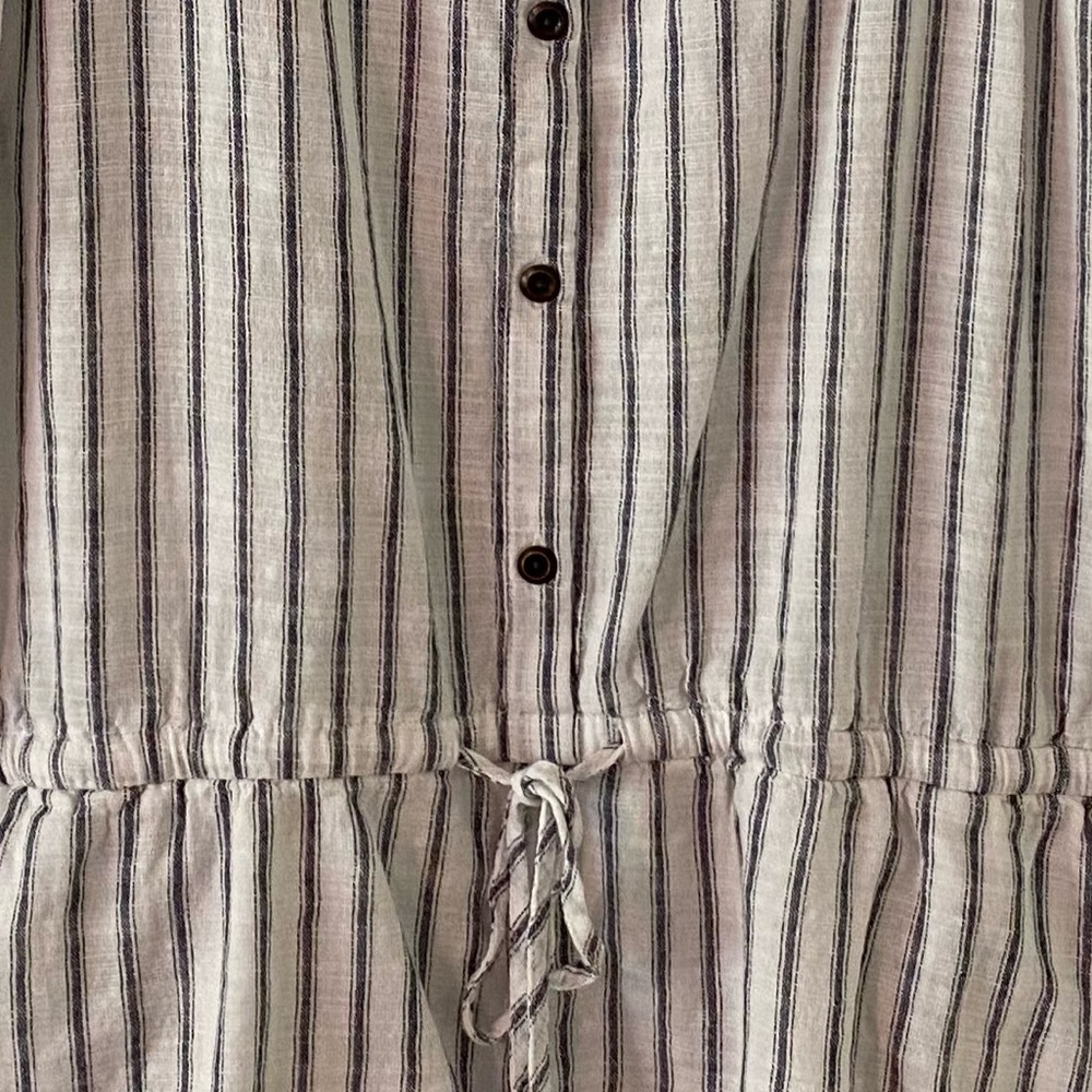 Old Navy White Striped Button Front Romper - Picture 4 of 7